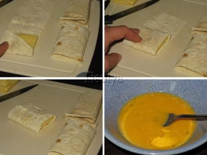 Рецепт омлета с сыром в лаваше