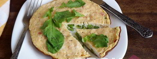 омлет с томатами и зеленым горошком. Шаг 12