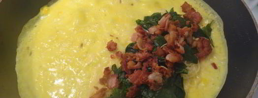 омлет со шпинатом и беконом. Шаг 6