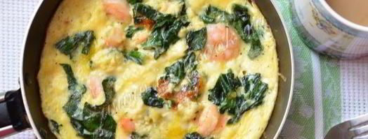 омлет со шпинатом и креветками. Шаг 8