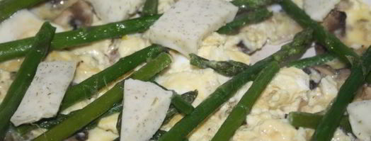 омлет со спаржей и шампиньонами. Шаг 4