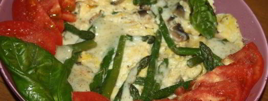 омлет со спаржей и шампиньонами. Шаг 5