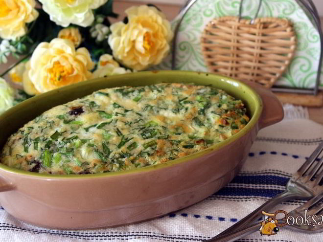 Рецепт зеленого омлета с брокколи, шампиньонами и кускусом