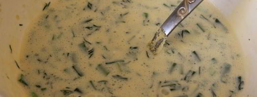 зеленый омлет с брокколи, шампиньонами и кускусом. Шаг 5