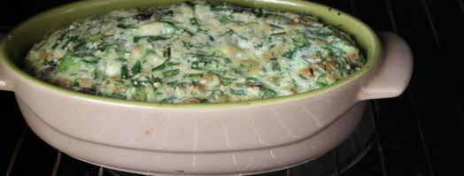 зеленый омлет с брокколи, шампиньонами и кускусом. Шаг 7