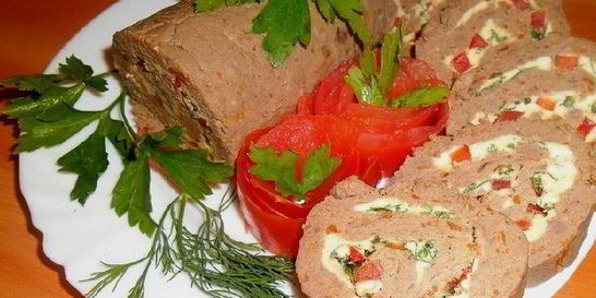 Паштет из куриной печени с овощами