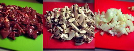 паштет из куриной печени с тыквой и шампиньонами на тыквенном хлебе. Шаг 4