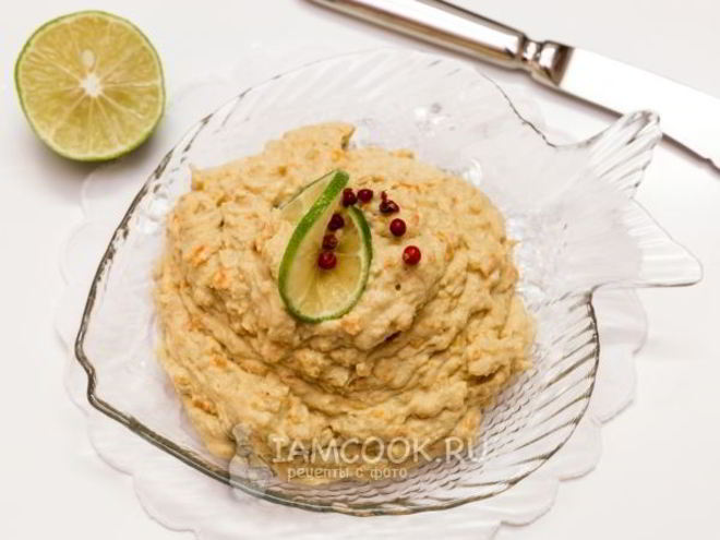 Рецепт яичного паштета с печенью трески и овощами