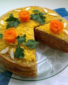 Блинно-печеночный торт