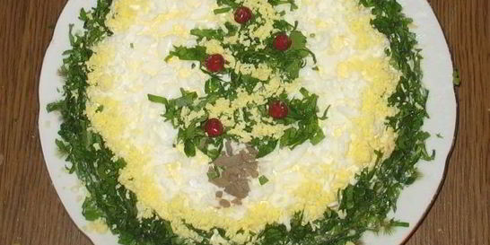 Новогодний печеночный торт