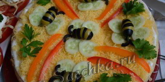 Печеночный торт Пчелка