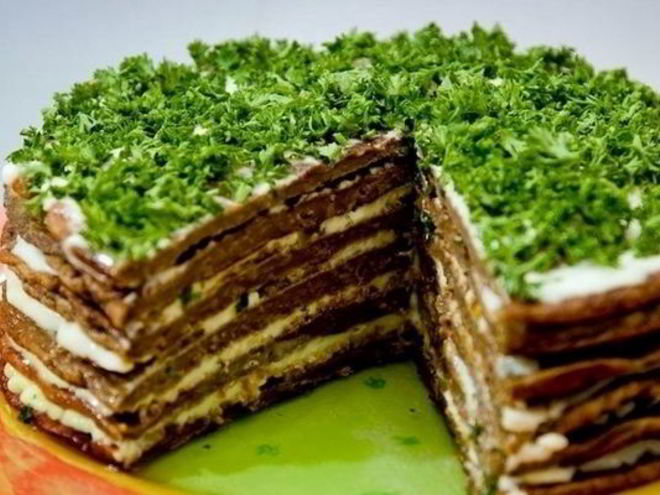 Рецепт печеночного торта с грибами прощай фигура