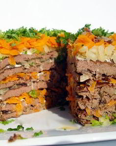 Печеночный торт с морковью