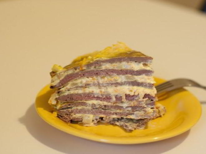 Рецепт печеночного торта с овощами