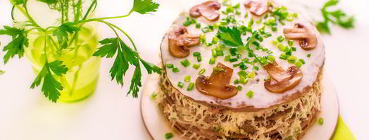 печеночный торт с шампиньонами. Шаг 18