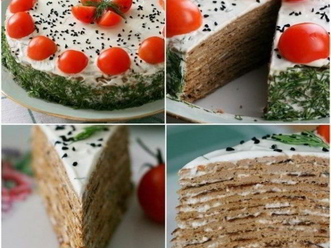 Рецепт печеночного торта со сметанным соусом