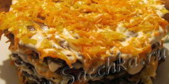 Вкусный печеночный торт