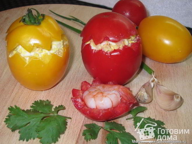 Рецепт помидоров с креветками