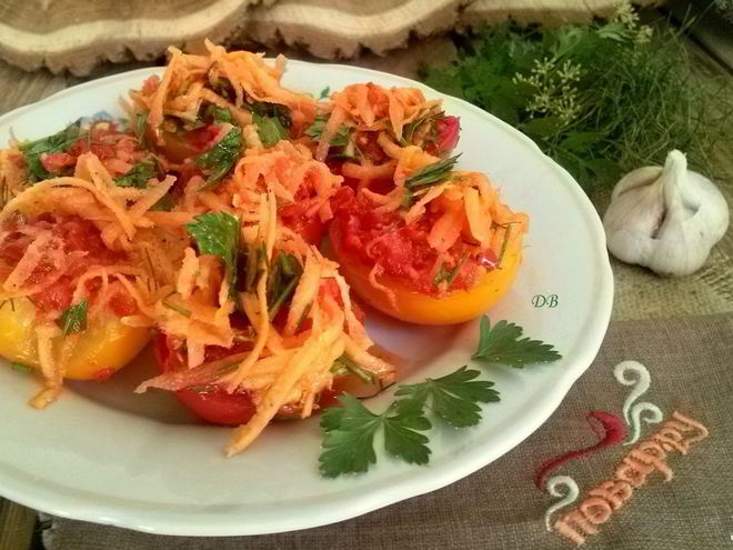 Рецепт помидоров с морковкой
