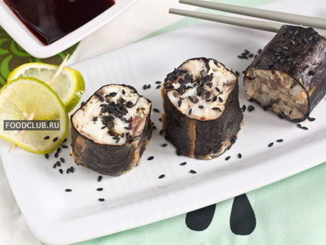 Рецепт горячих роллов с белой рыбой