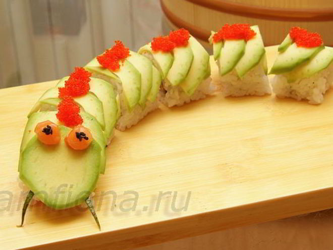 Рецепт ролла гусеница