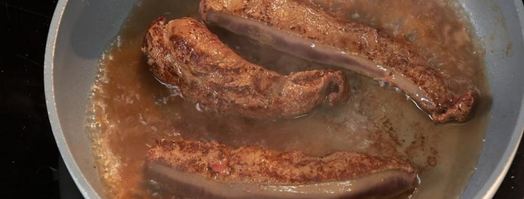 роллы из говяжьей печенки с чечевицей. Шаг 3