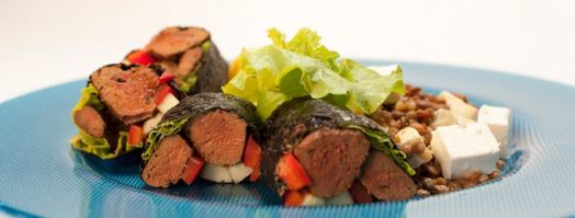 роллы из говяжьей печенки с чечевицей. Шаг 8