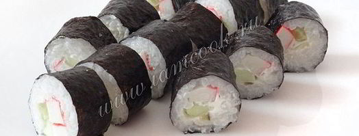 роллы с крабовыми палочками. Шаг 9