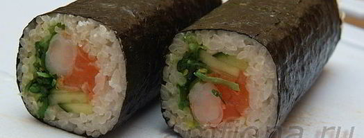 роллы с креветками, чукой и лососем. Шаг 11