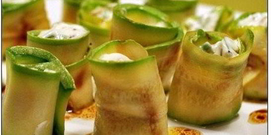 Роллы с цукини и рикоттой