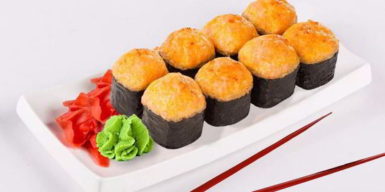 Запеченные роллы с форелью