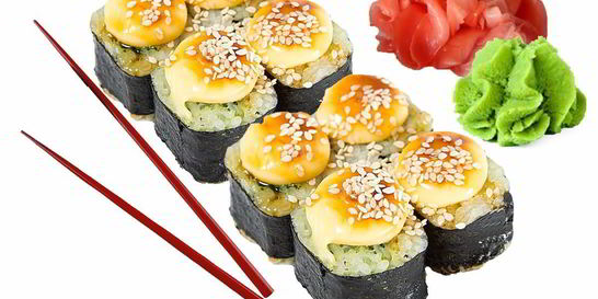 Запеченные роллы с семгой