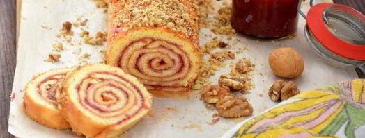 двойной бисквитный рулет с джемом. Шаг 13