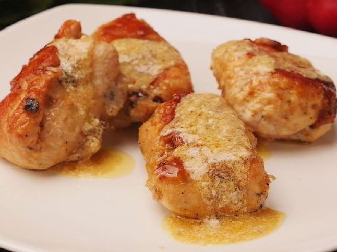 Рецепт куриных рулетиков с грибами