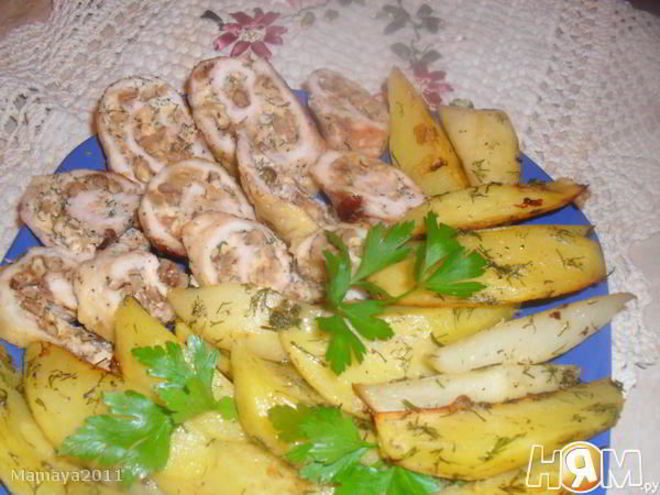 Рецепт куриных рулетиков с ореховой начинкой