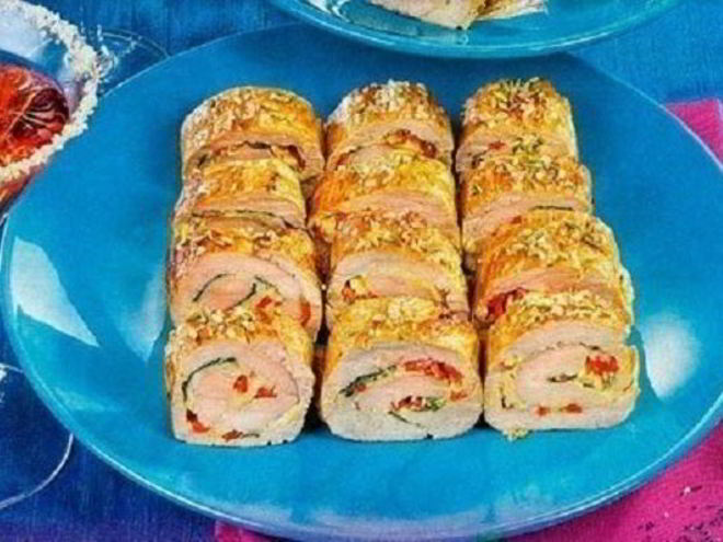 Рецепт куриных рулетов конфетти с перцем