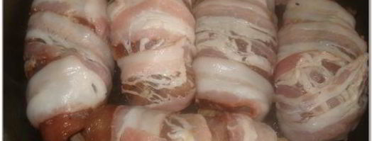 мясные рулетики с куриной печенью и перцем. Шаг 7