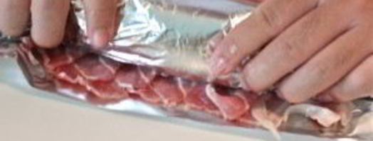 мясные рулетики в фольге. Шаг 4