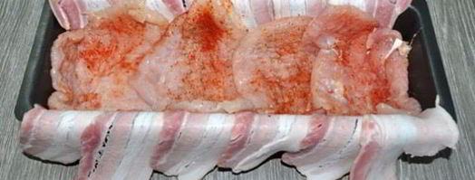 рулет из куриной грудки с картофелем в беконе. Шаг 6