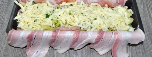 рулет из куриной грудки с картофелем в беконе. Шаг 9