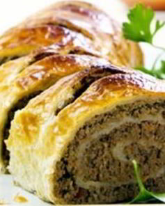 Рулет из слоеного теста