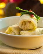 Рулетики из капусты с мясом свинины