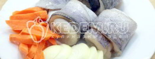 рулетики из рыбы запеченные с овощами. Шаг 4