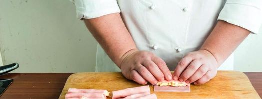 рулетики из ветчины с сыром. Шаг 4