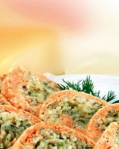 Рыбный рулет с луком