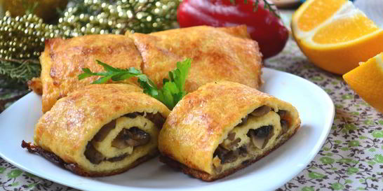 Сырный рулет на Новый год