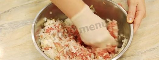 самса с фаршем из слоеного теста. Шаг 5