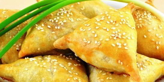 Самса с курицей и грибами