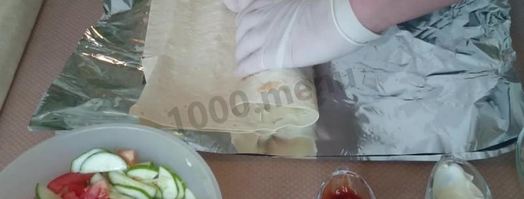 домашняя шаурма в лаваше с курицей. Шаг 4