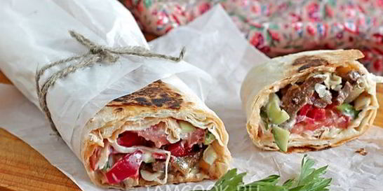 Шаурма с говядиной по-домашнему